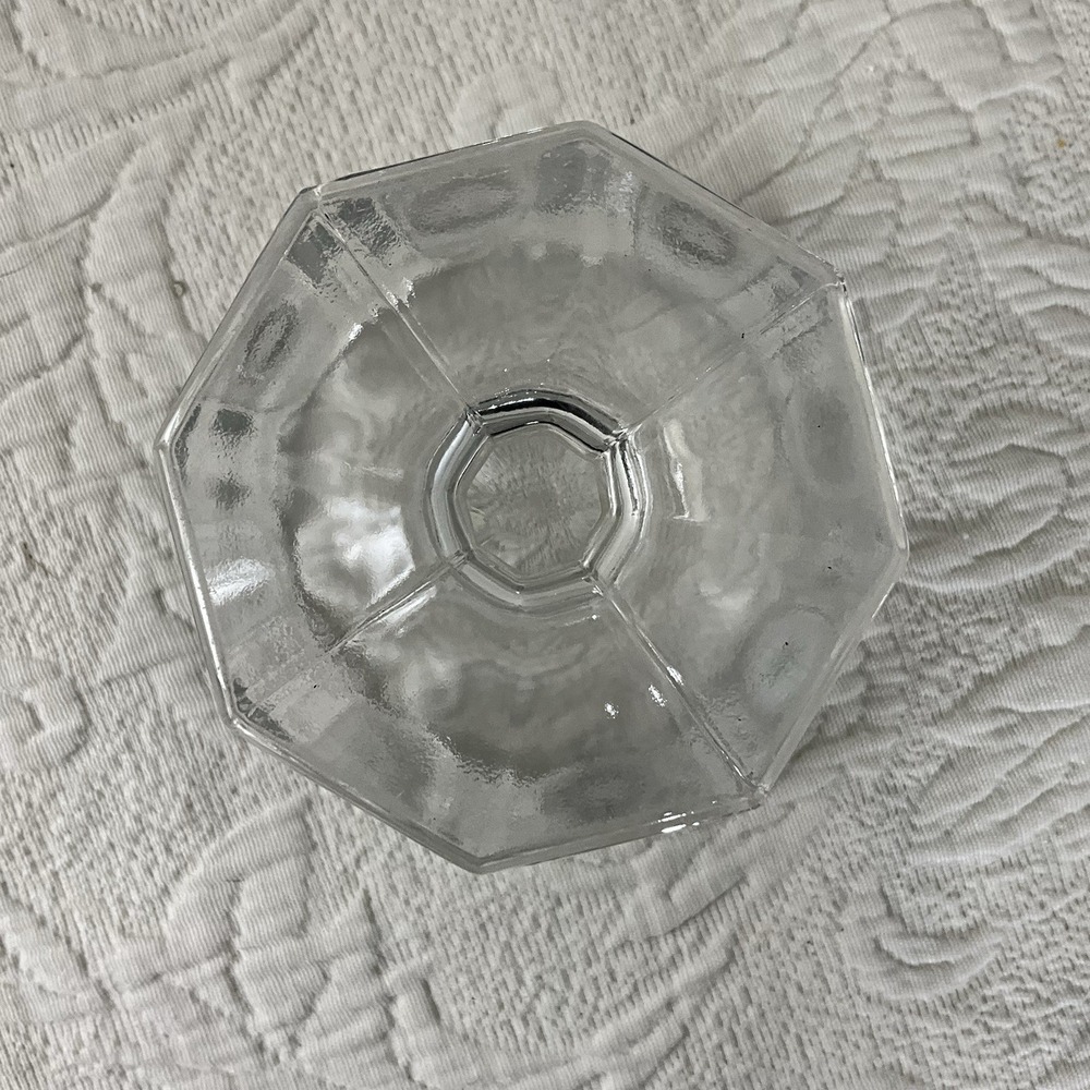 Fostoria Uranium 1977 Vintage Coin Footed Bowl Compote Candy Dish Clear Glass - Picture 4 of 7